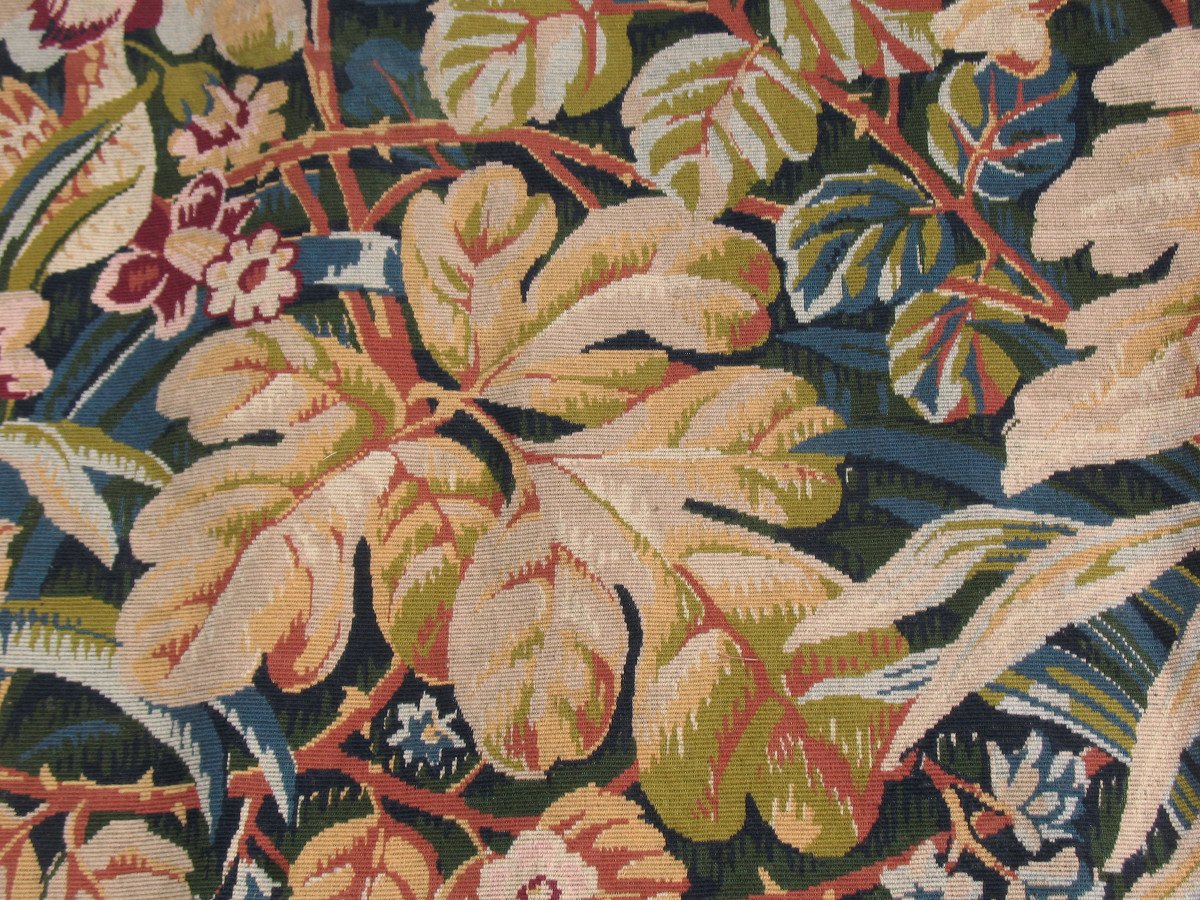 Tapisserie style Renaissance verdure aux oiseaux époque 20ème parfait état 183 x 119 cm-photo-7