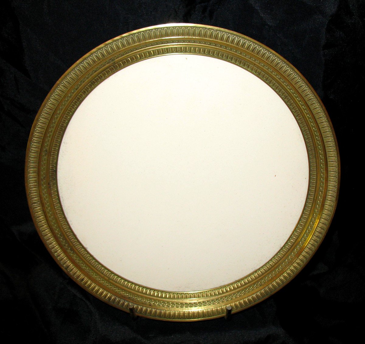 Large Round Bronze Frame In Empire Style, 19th Century D: 28.5 Cm-photo-3