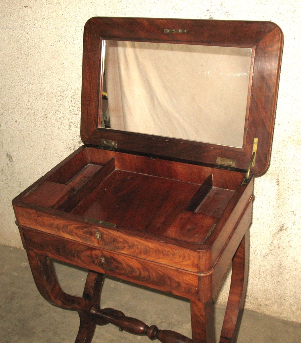 Empire Style Work Table In Cuban Mahogany, Mid-19th Century-photo-1