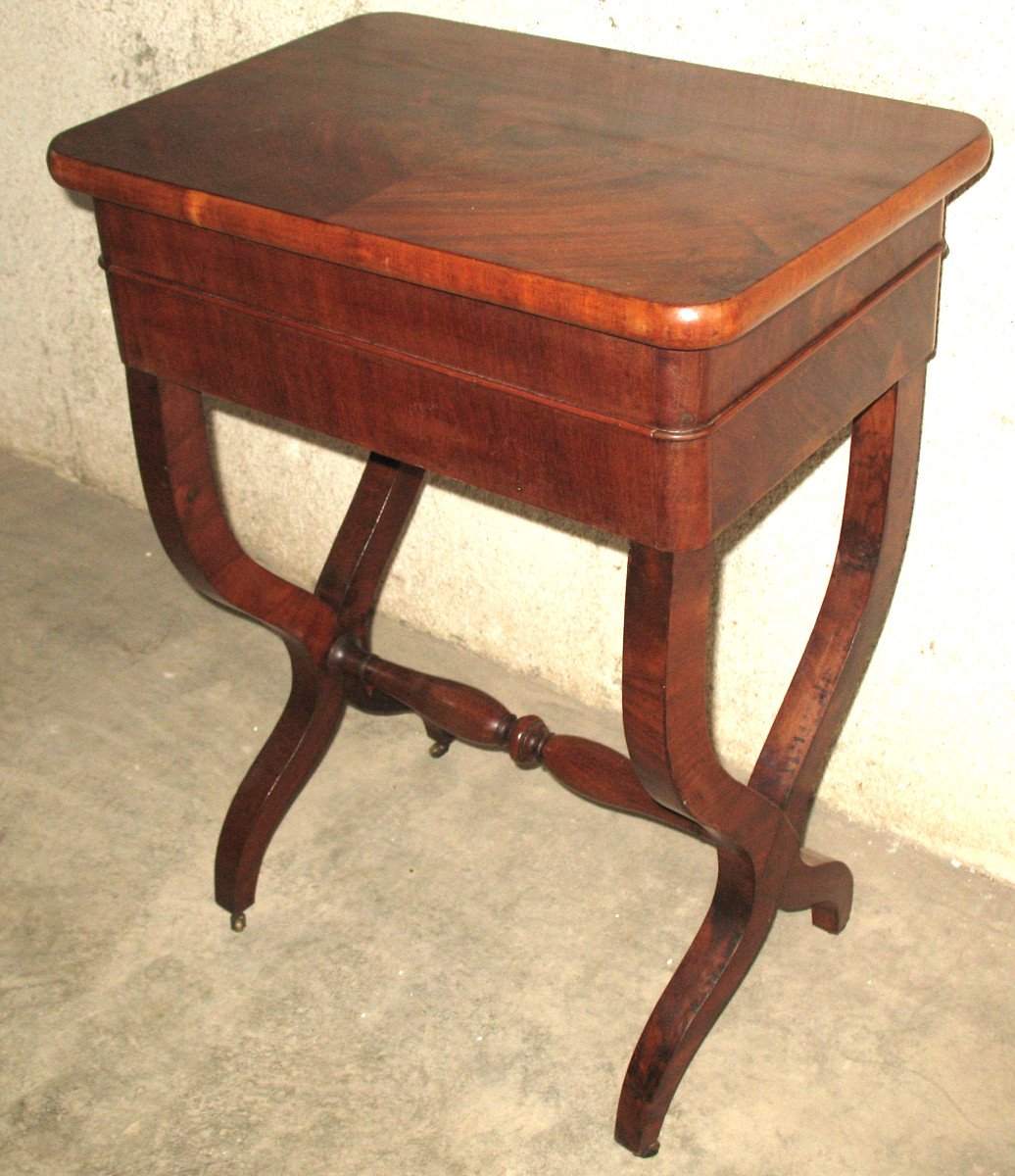 Empire Style Work Table In Cuban Mahogany, Mid-19th Century-photo-8