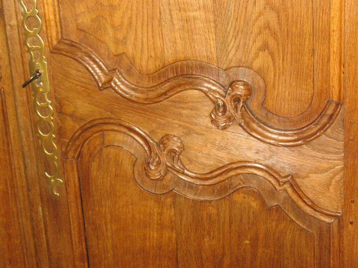 Paire de portes de boiserie style Louis XV en chêne sculpté époque début 19ème-photo-4