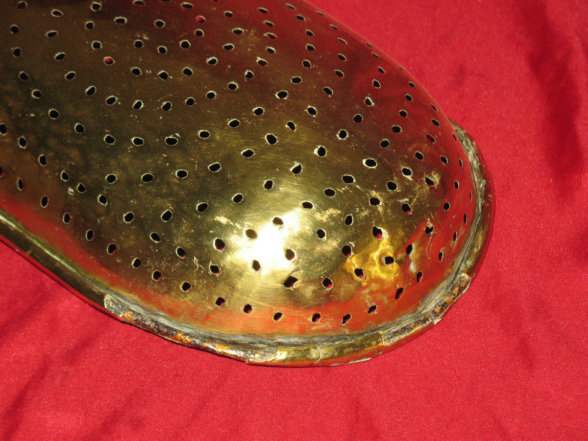 18th Century Brass Curd Strainer-photo-3