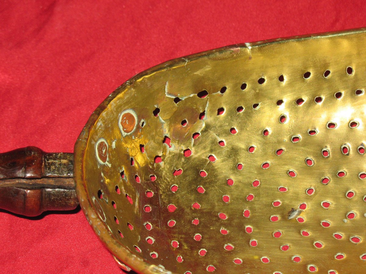 18th Century Brass Curd Strainer-photo-5