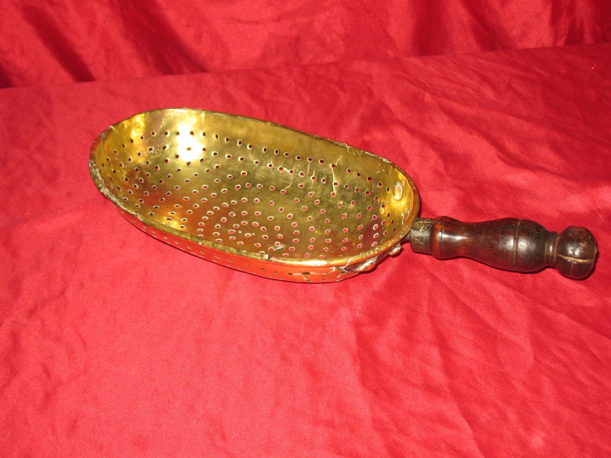 18th Century Brass Curd Strainer-photo-8