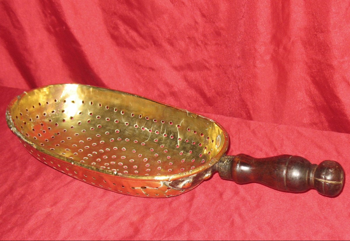 18th Century Brass Curd Strainer