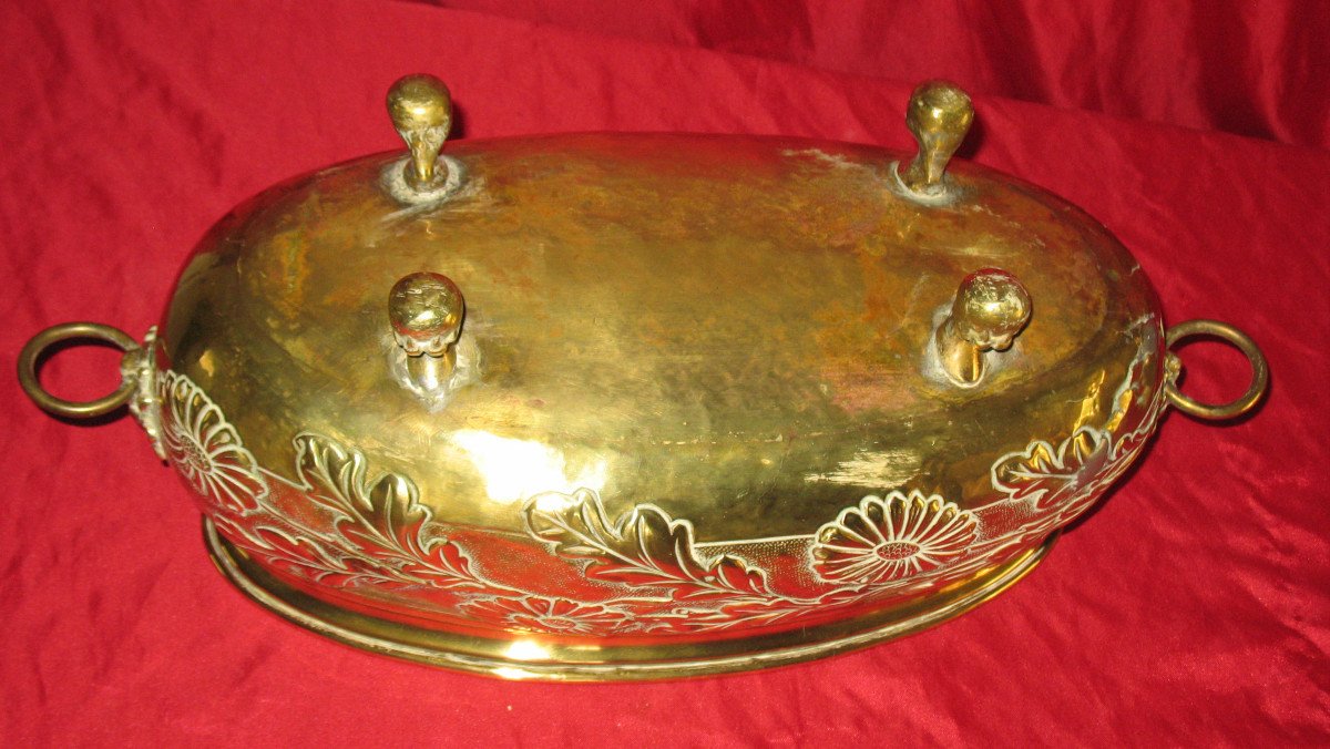 Brass Planter With Floral Decoration, 19th Century Napoleon III-photo-8