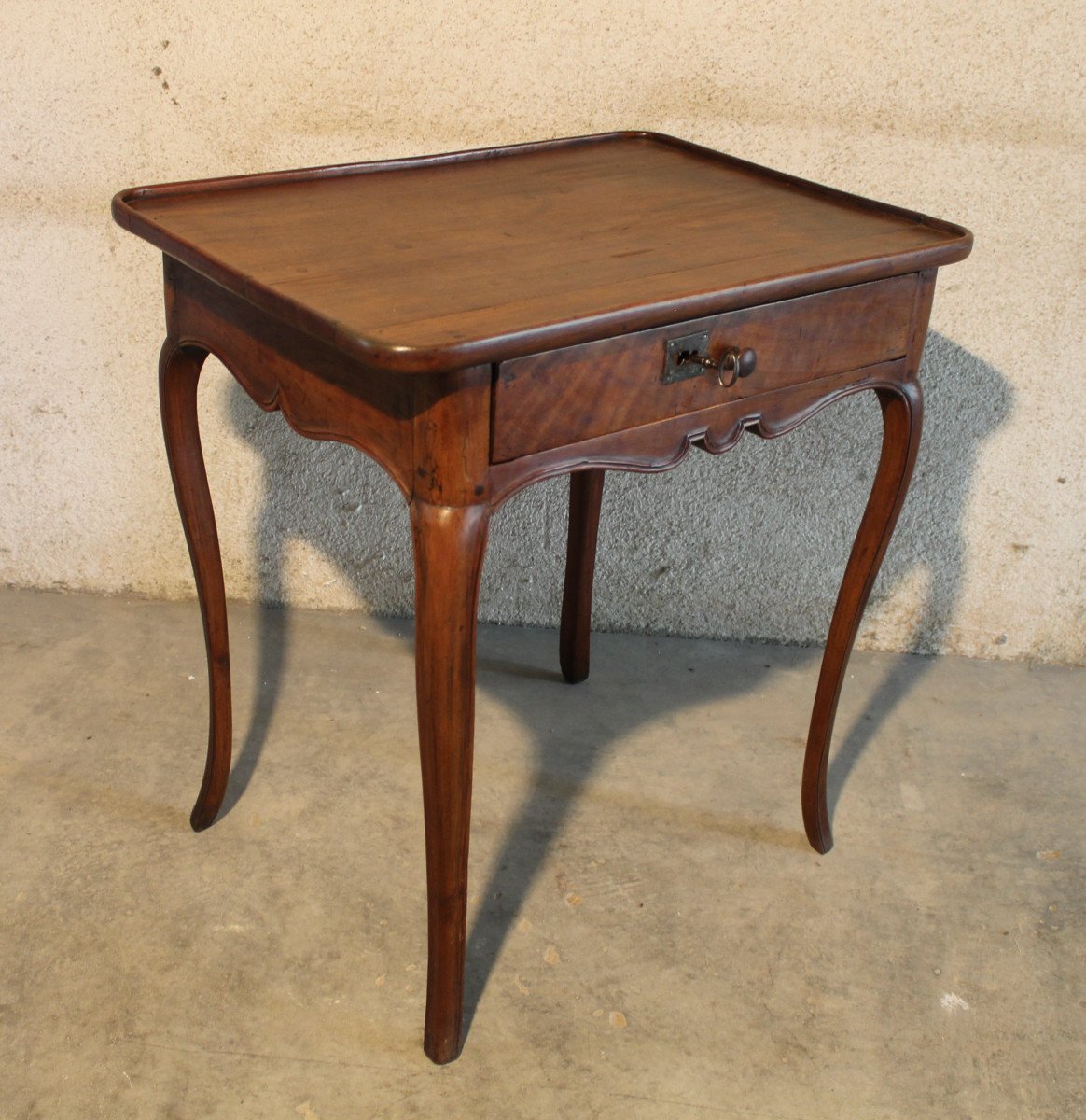 Louis XV Bordeaux Cabaret Table In Mahogany And Cherry Wood With 1 Drawer 18th Century Port Furniture-photo-2