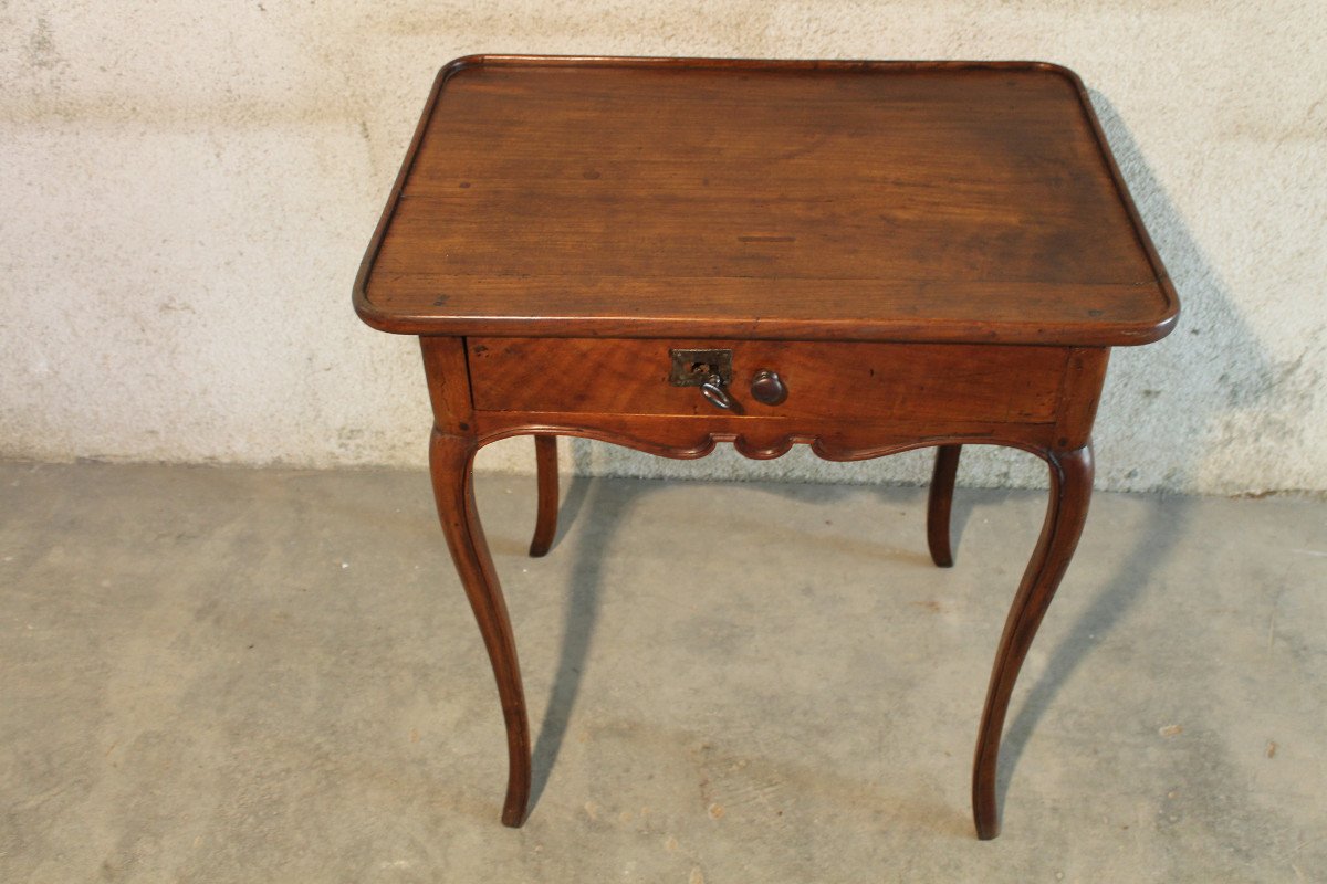 Louis XV Bordeaux Cabaret Table In Mahogany And Cherry Wood With 1 Drawer 18th Century Port Furniture-photo-4