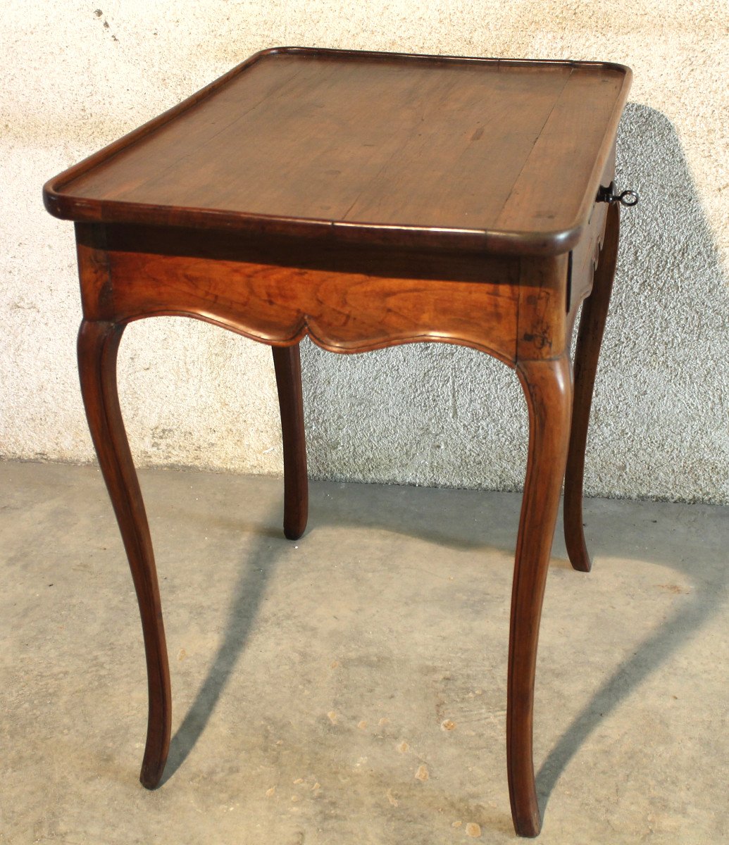 Louis XV Bordeaux Cabaret Table In Mahogany And Cherry Wood With 1 Drawer 18th Century Port Furniture-photo-1