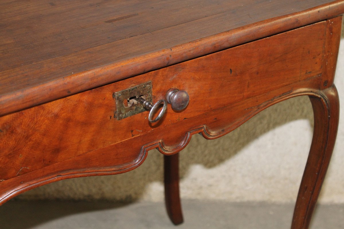 Louis XV Bordeaux Cabaret Table In Mahogany And Cherry Wood With 1 Drawer 18th Century Port Furniture-photo-3