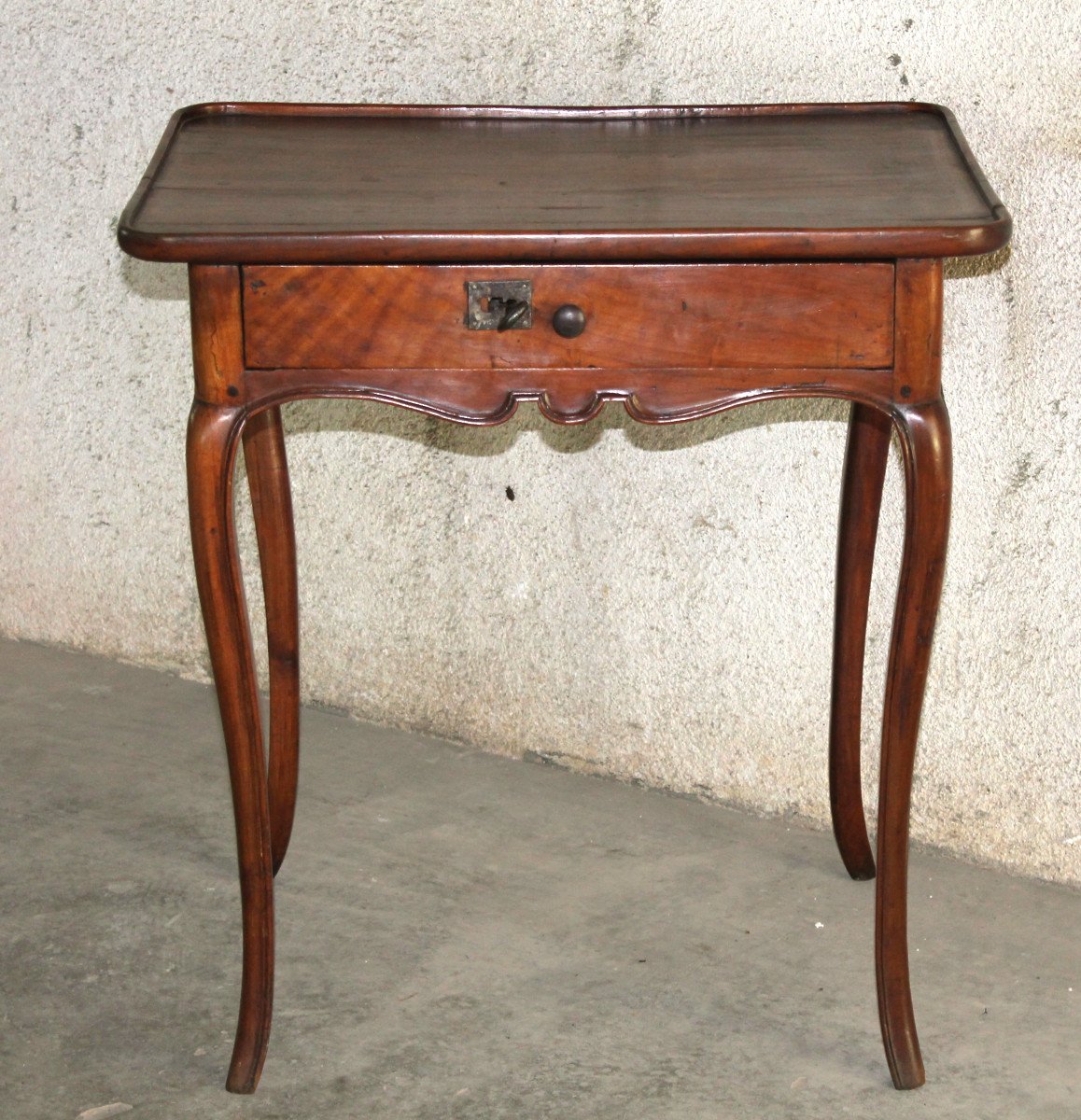 Louis XV Bordeaux Cabaret Table In Mahogany And Cherry Wood With 1 Drawer 18th Century Port Furniture-photo-5