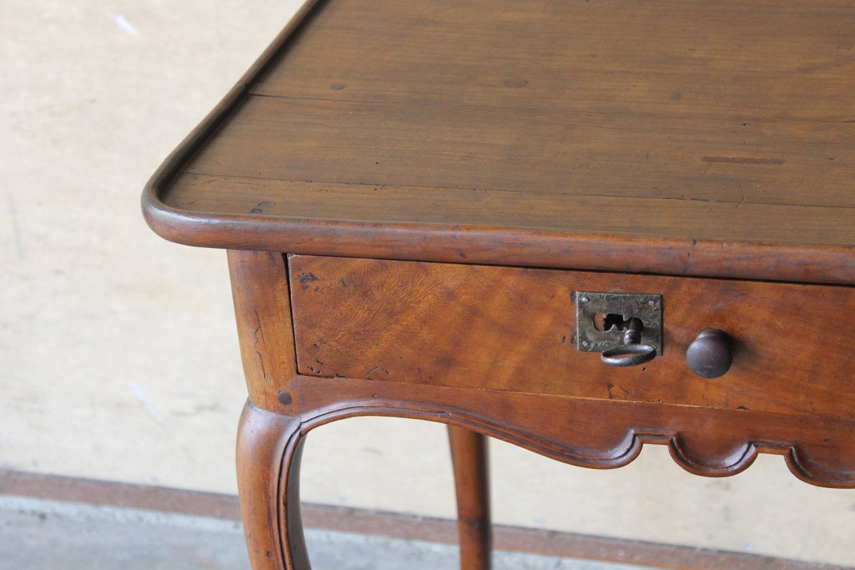 Louis XV Bordeaux Cabaret Table In Mahogany And Cherry Wood With 1 Drawer 18th Century Port Furniture-photo-7