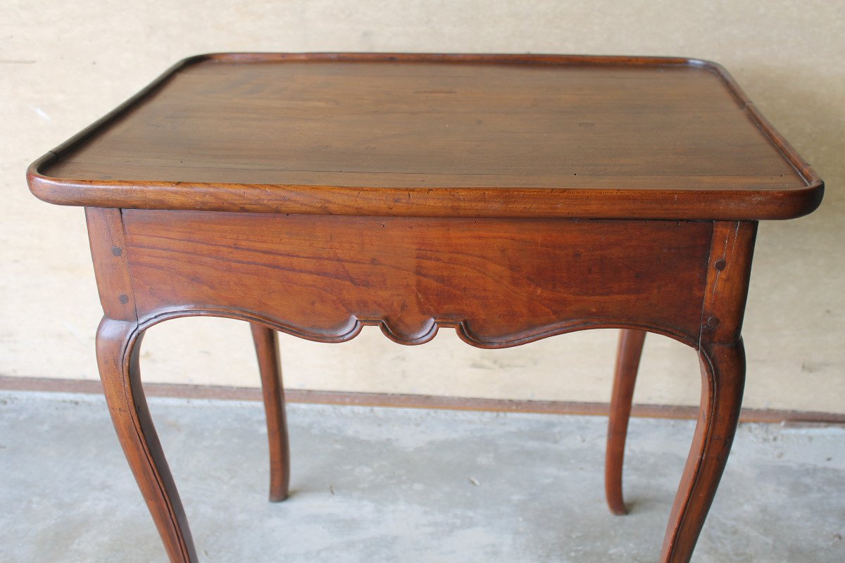 Louis XV Bordeaux Cabaret Table In Mahogany And Cherry Wood With 1 Drawer 18th Century Port Furniture-photo-8