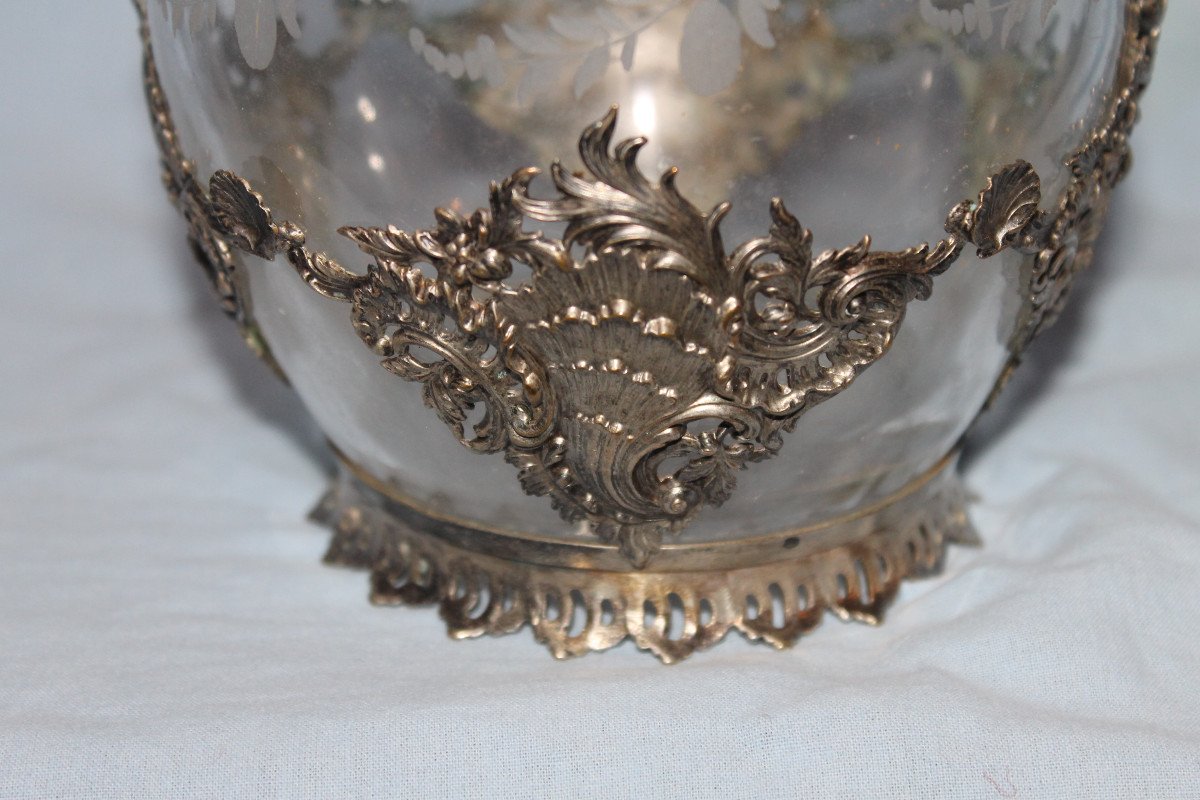 Louis XV Style Engraved Glass Ewer, 19th Century-photo-7