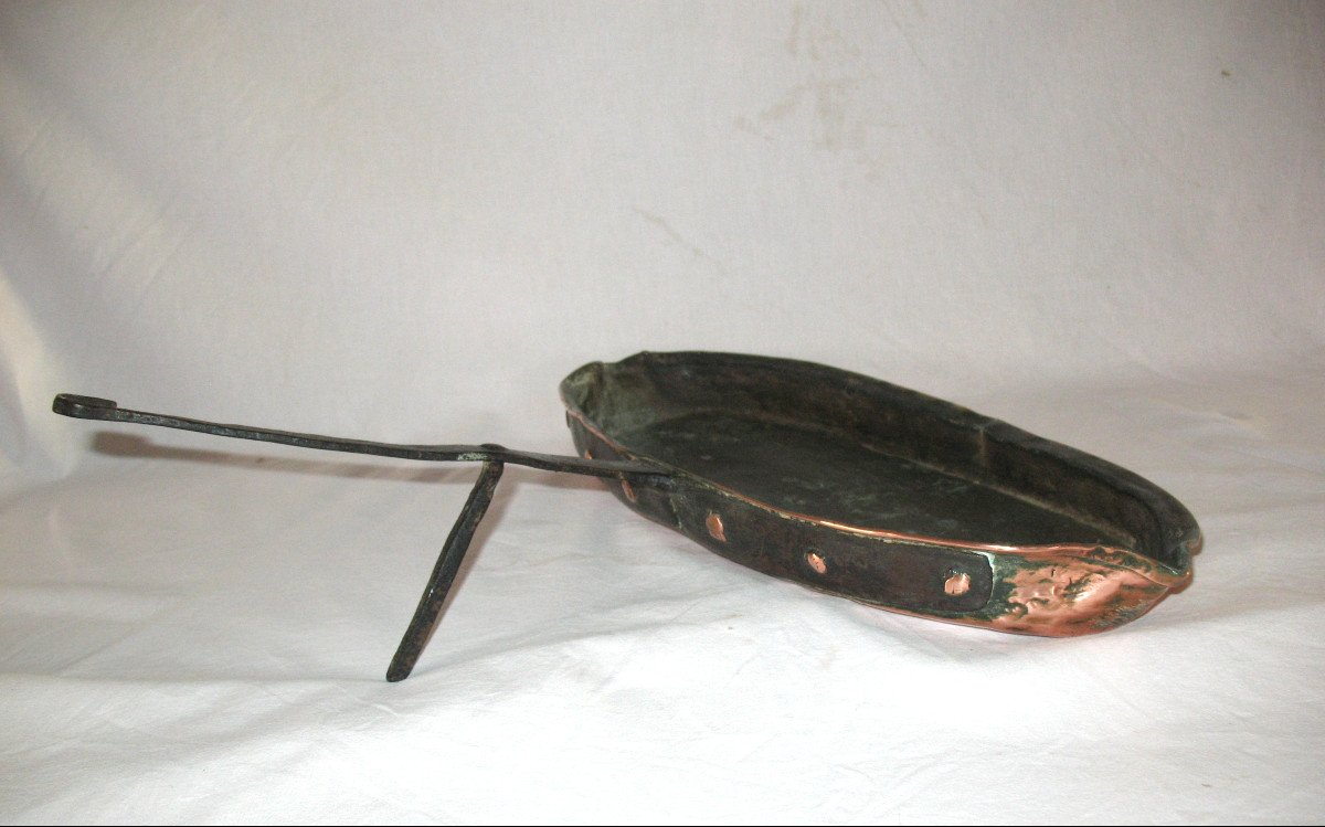 18th Century Tinned Copper And Wrought Iron Drip Pan-photo-3