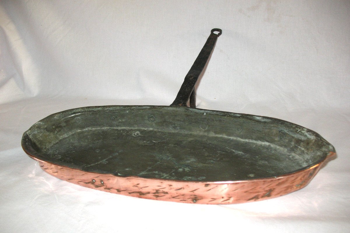 18th Century Tinned Copper And Wrought Iron Drip Pan-photo-6