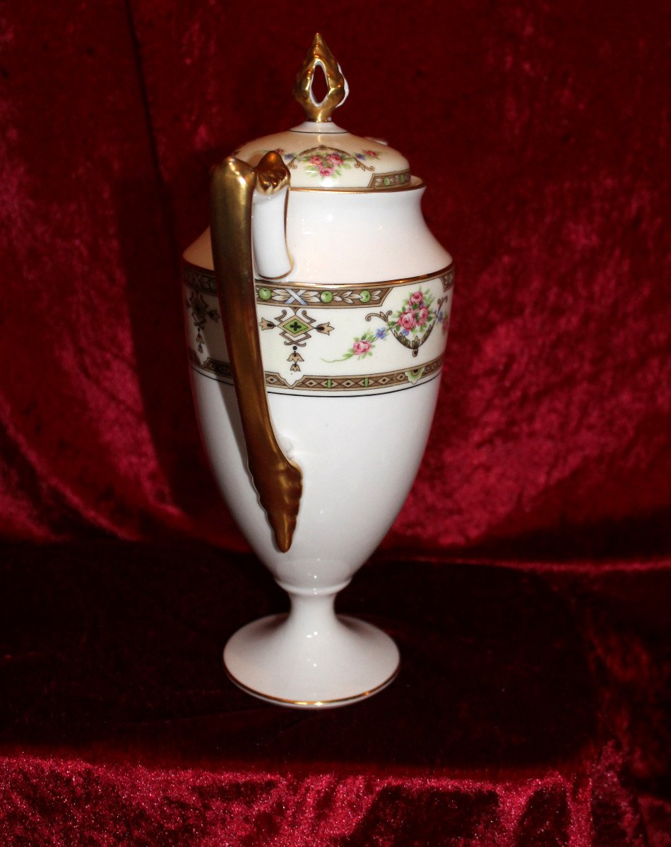 Limoges Porcelain Tea Service With Floral Decoration, Early 20th Century, Perfect Condition-photo-4