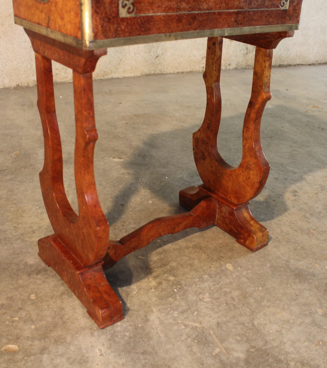 Charles X Transformable Travel Desk In Burr Walnut, 19th Century-photo-3