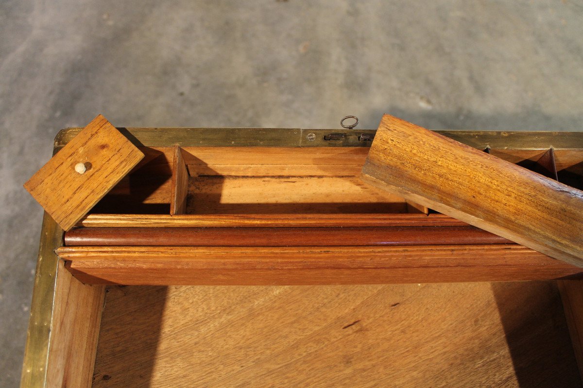 Charles X Transformable Travel Desk In Burr Walnut, 19th Century-photo-6