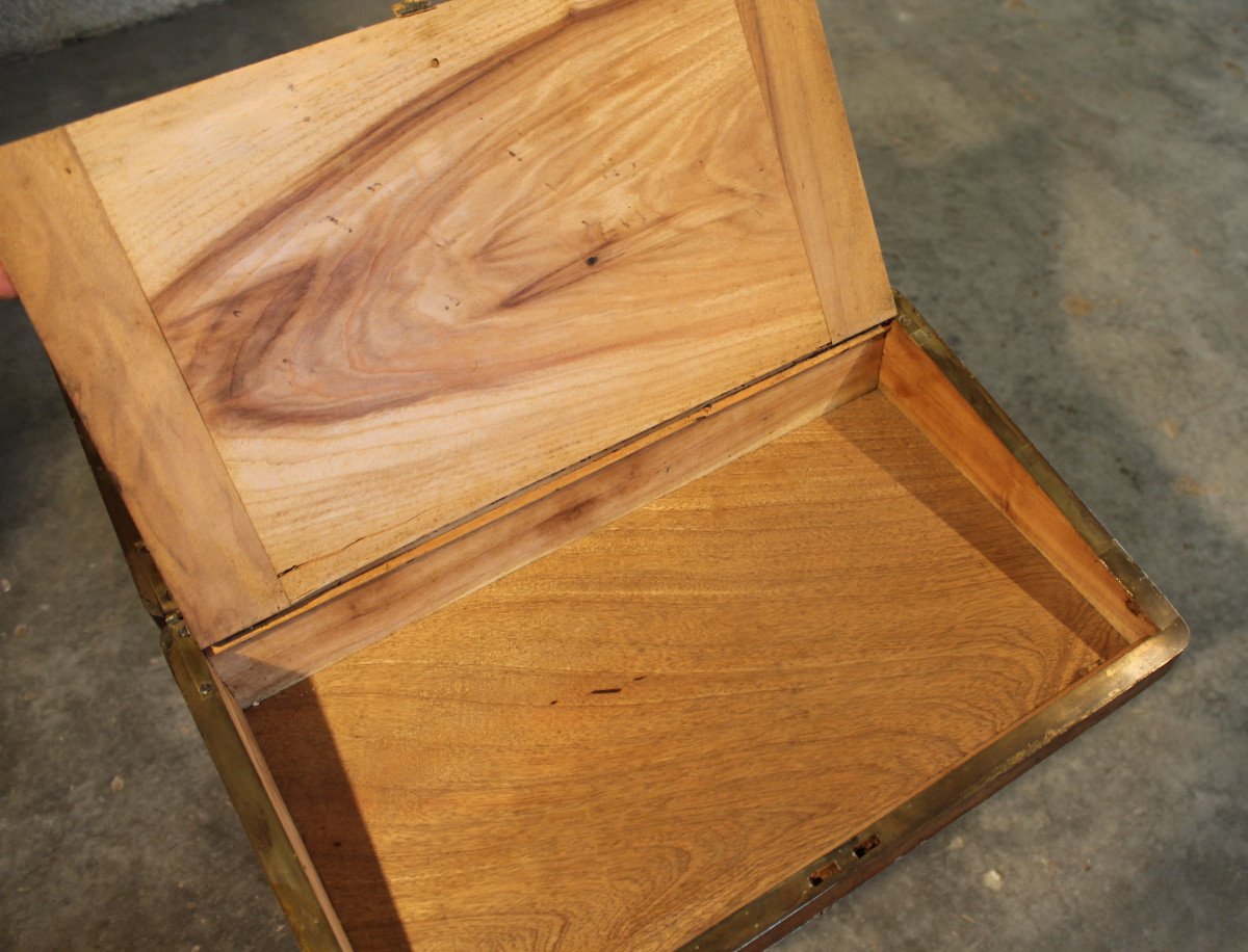 Charles X Transformable Travel Desk In Burr Walnut, 19th Century-photo-7