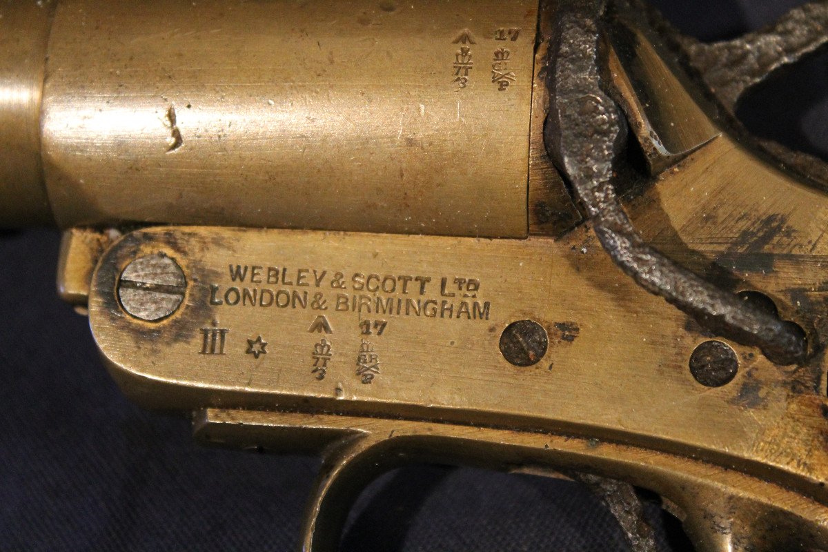 Royal Navy Webley & Scott Flare Gun Dated 1917 British Army -photo-4