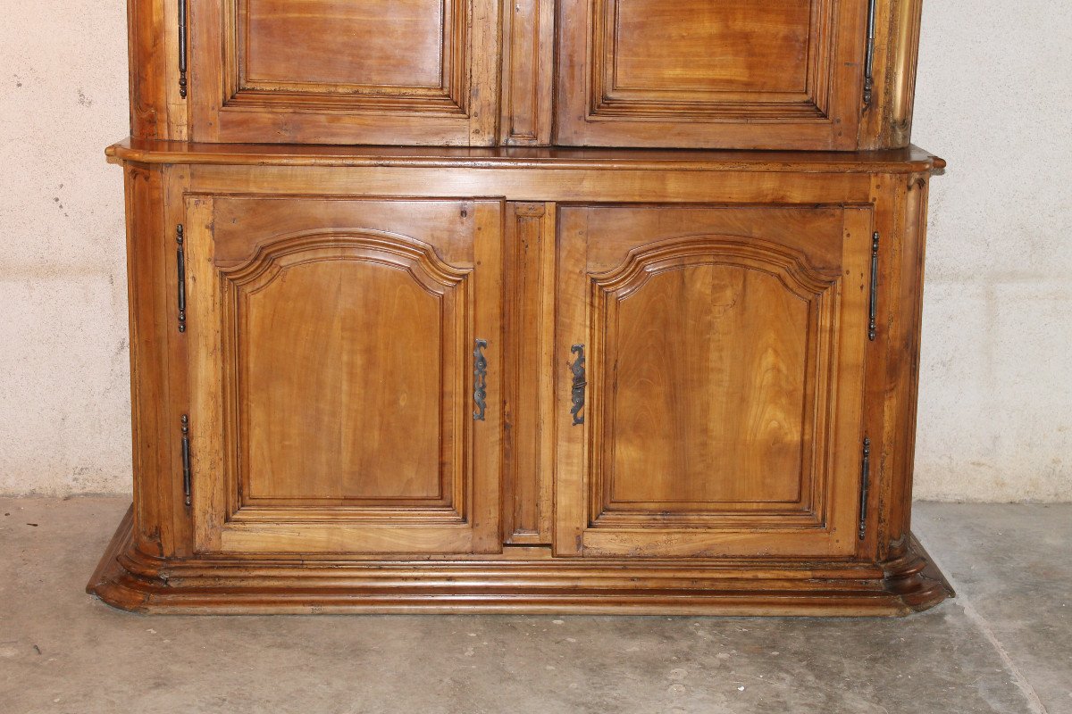 Two-part Sideboard In Fruitwood Paneling, Louis XIV Period, Early 18th Century. Origin: Ile De France.-photo-4