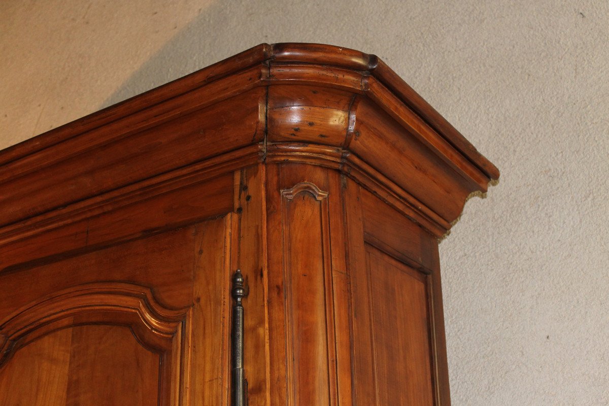 Two-part Sideboard In Fruitwood Paneling, Louis XIV Period, Early 18th Century. Origin: Ile De France.-photo-2