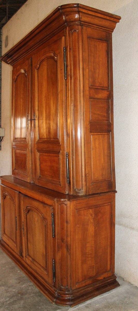 Two-part Sideboard In Fruitwood Paneling, Louis XIV Period, Early 18th Century. Origin: Ile De France.-photo-8