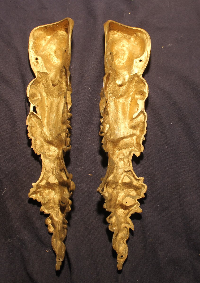 Pair Of Large Bronze Caryatids, Louis XVI Style, 19th Century Decorative Bronze H: 32 Cm-photo-2