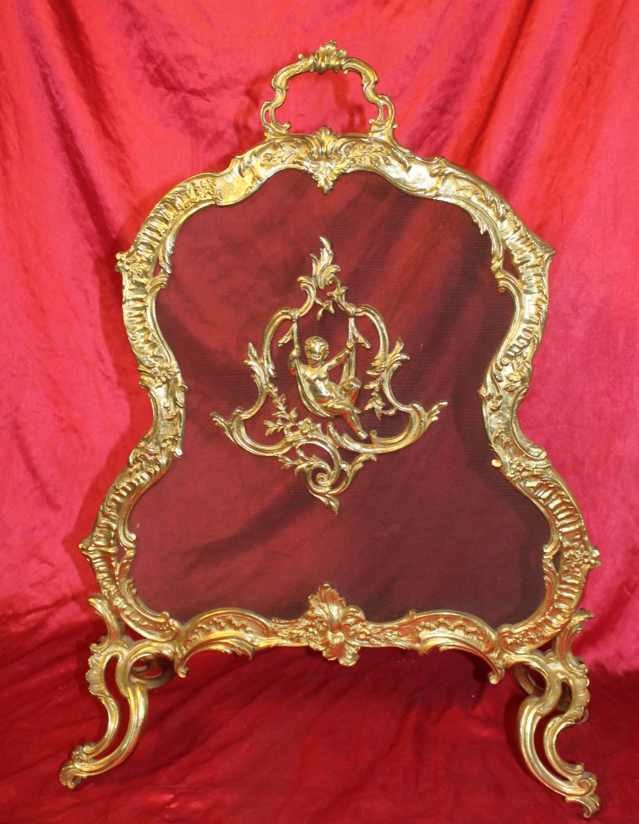 Louis XV Style Bronze Fire Screen 