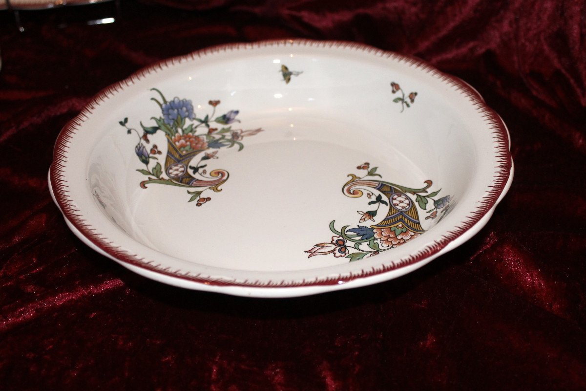 Sarreguemines Earthenware Table Service With Rouen Horn Of Plenty Decor, Early 20th Century-photo-6