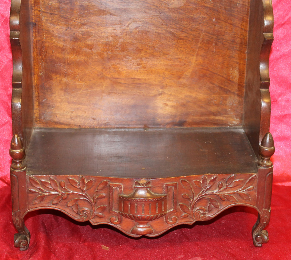 Curved Provençal Estanier In Louis XV Style In Carved Natural Wood, 19th Century-photo-3