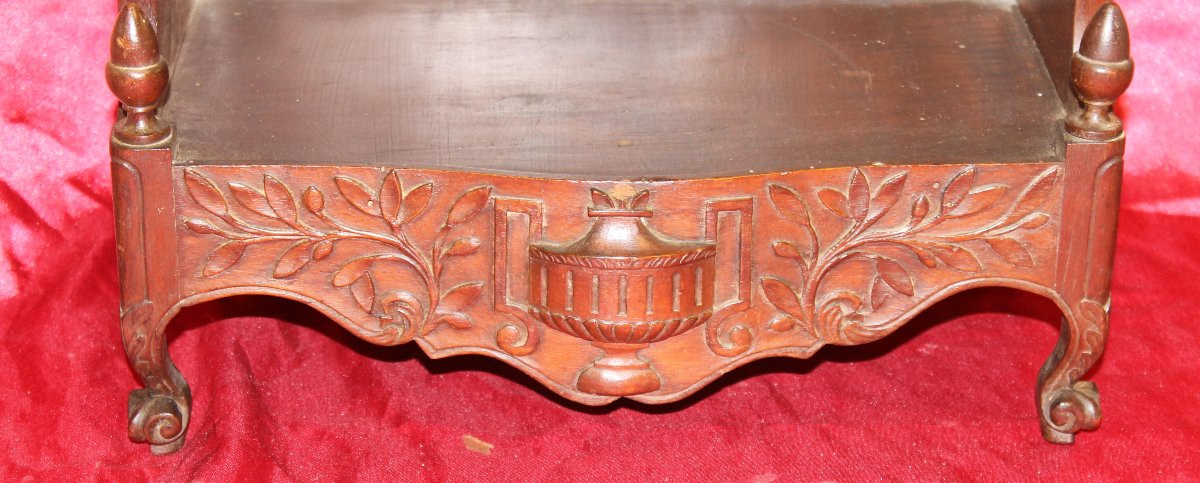 Curved Provençal Estanier In Louis XV Style In Carved Natural Wood, 19th Century-photo-2