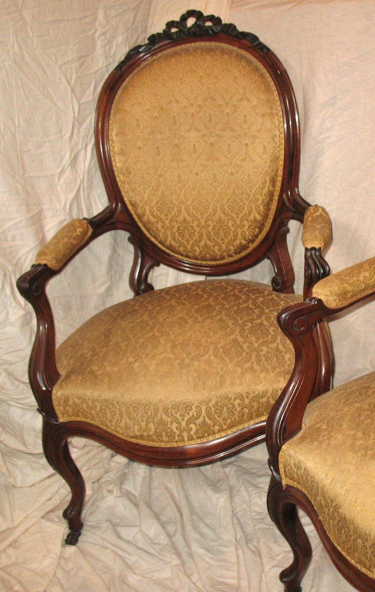 Pair Of Armchairs Epoque Napoleon III Rosewood-photo-4