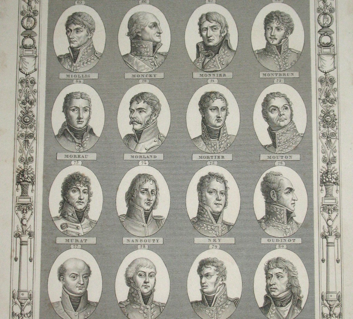 Suite de 5 planches de portraits de personnalités de l'Empire gravées par Bovinet époque 19ème-photo-6