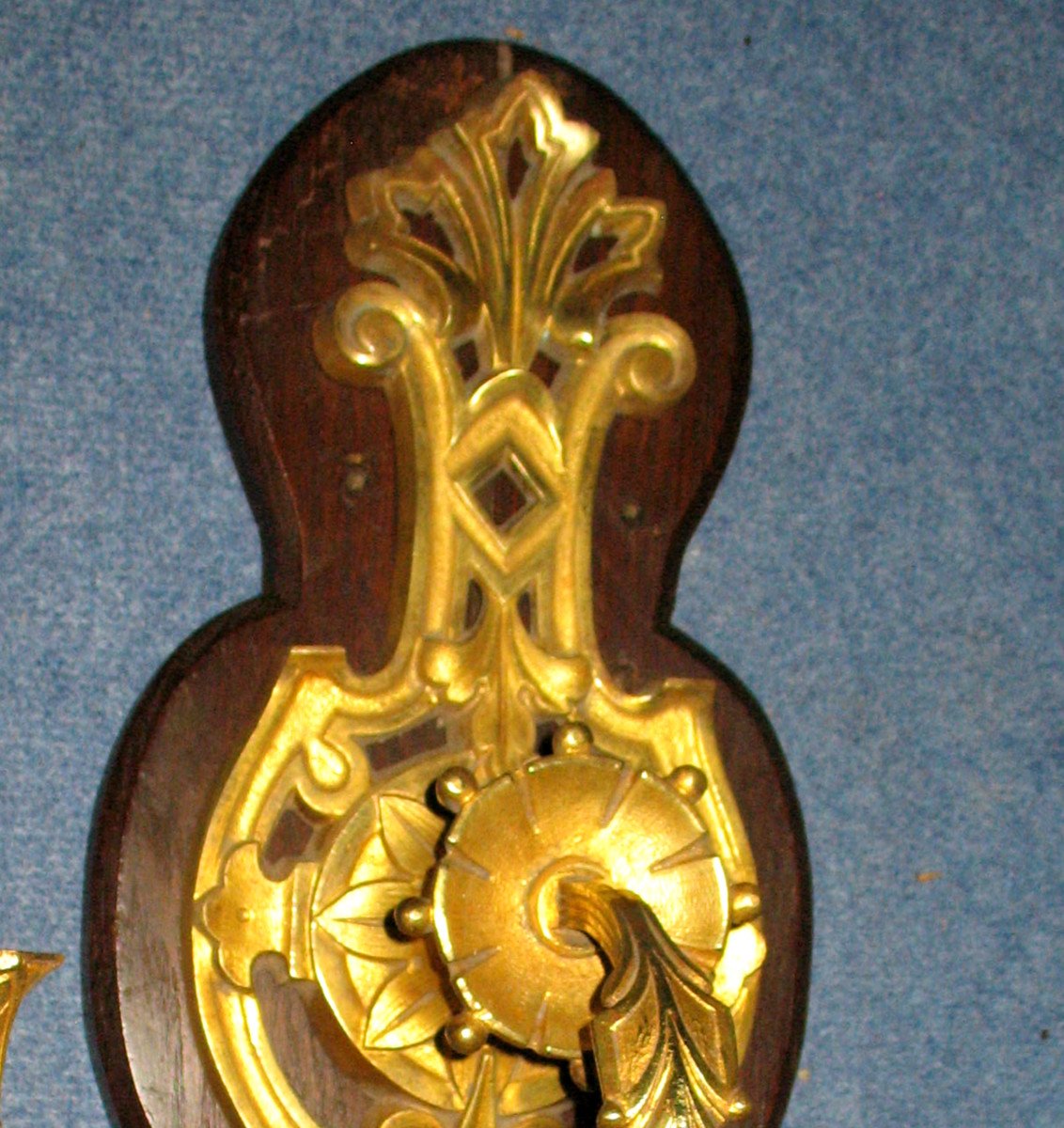 Grande applique en bronze de style gothique époque 19ème à 3 bras de lumière-photo-7