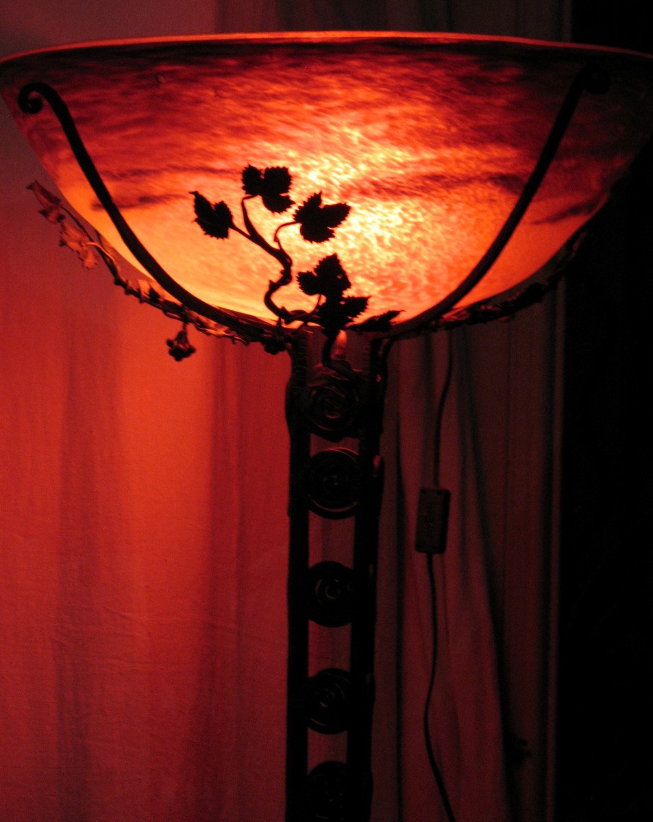 Lampadaire d'époque Art Déco dans le goût d'Edgar Brandt-photo-6