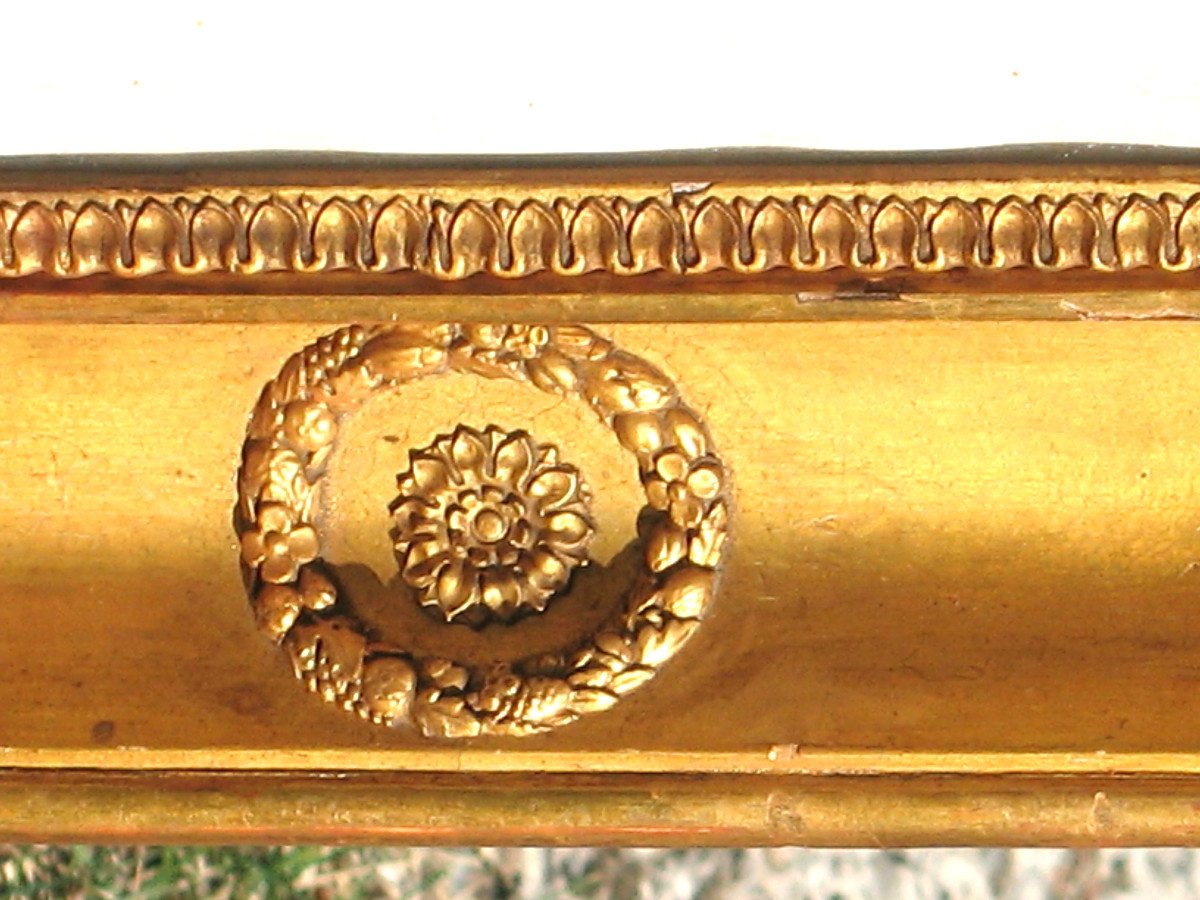 Golden Frame In The 19th Empire Style With Its Interior Engraving: View Of The Tower Of London-photo-4