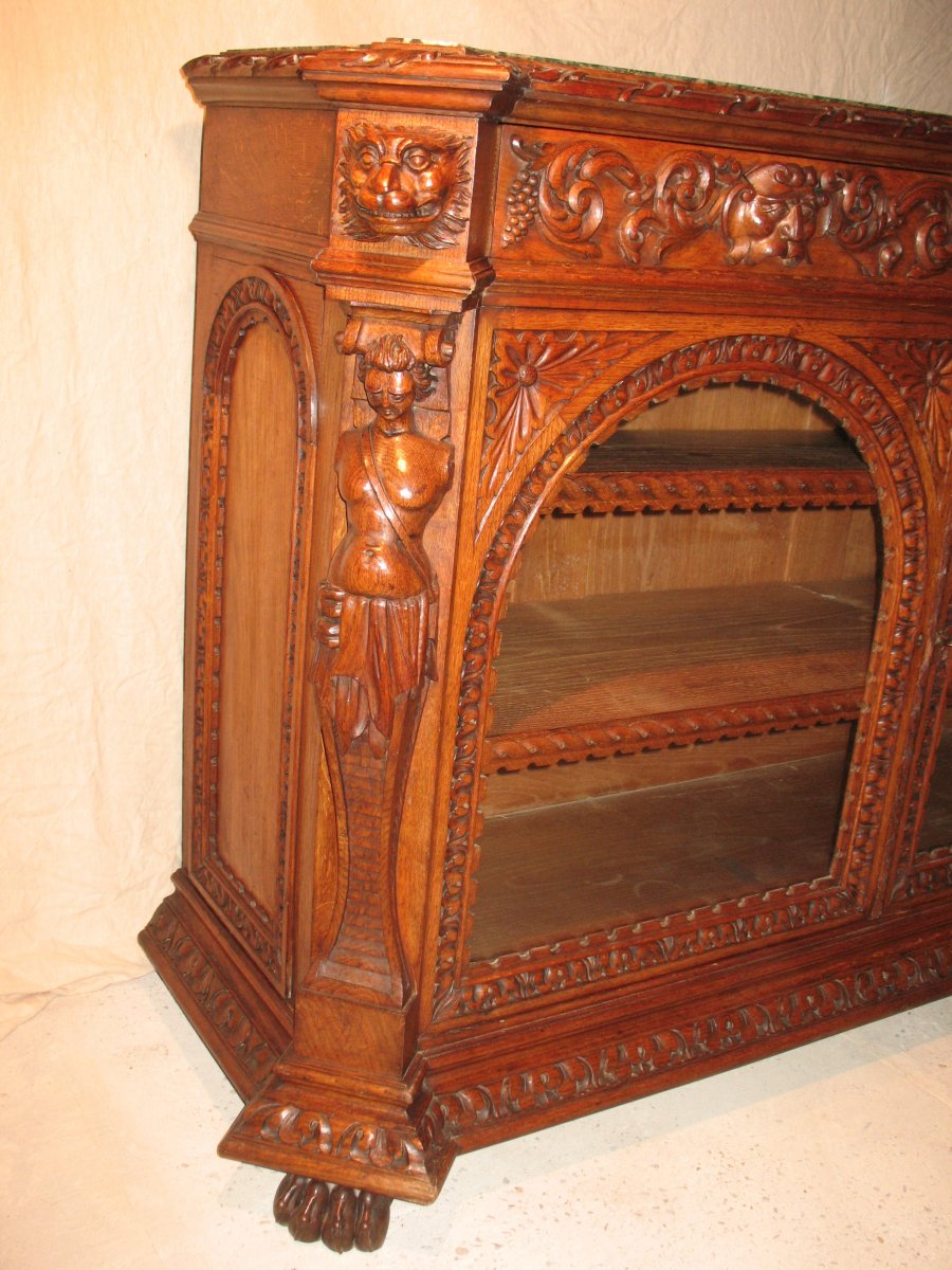 Renaissance Style Glazed Sideboard Illustrious Provenance: Toulouse-lautrec Castle-photo-4