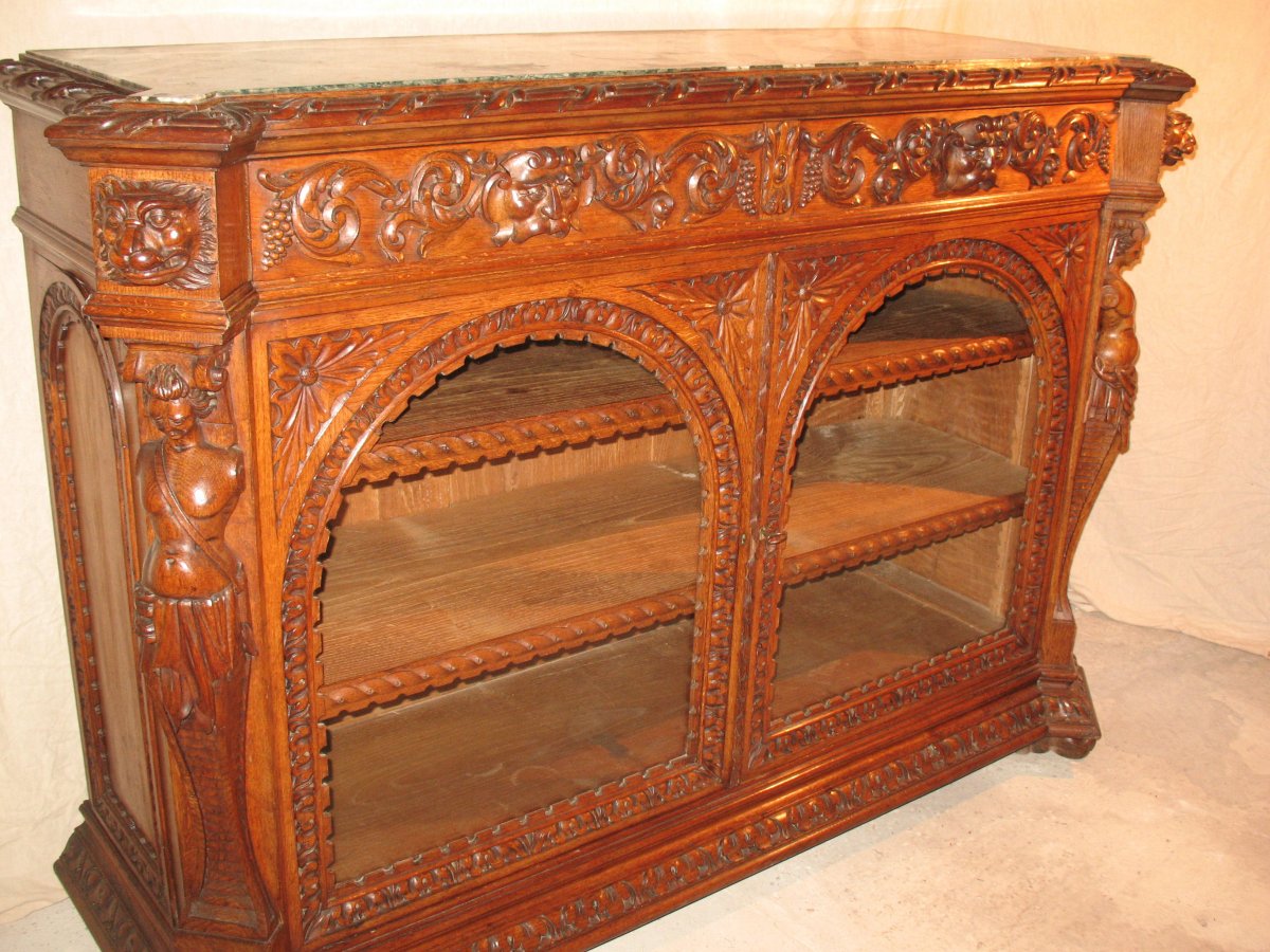 Renaissance Style Glazed Sideboard Illustrious Provenance: Toulouse-lautrec Castle-photo-8