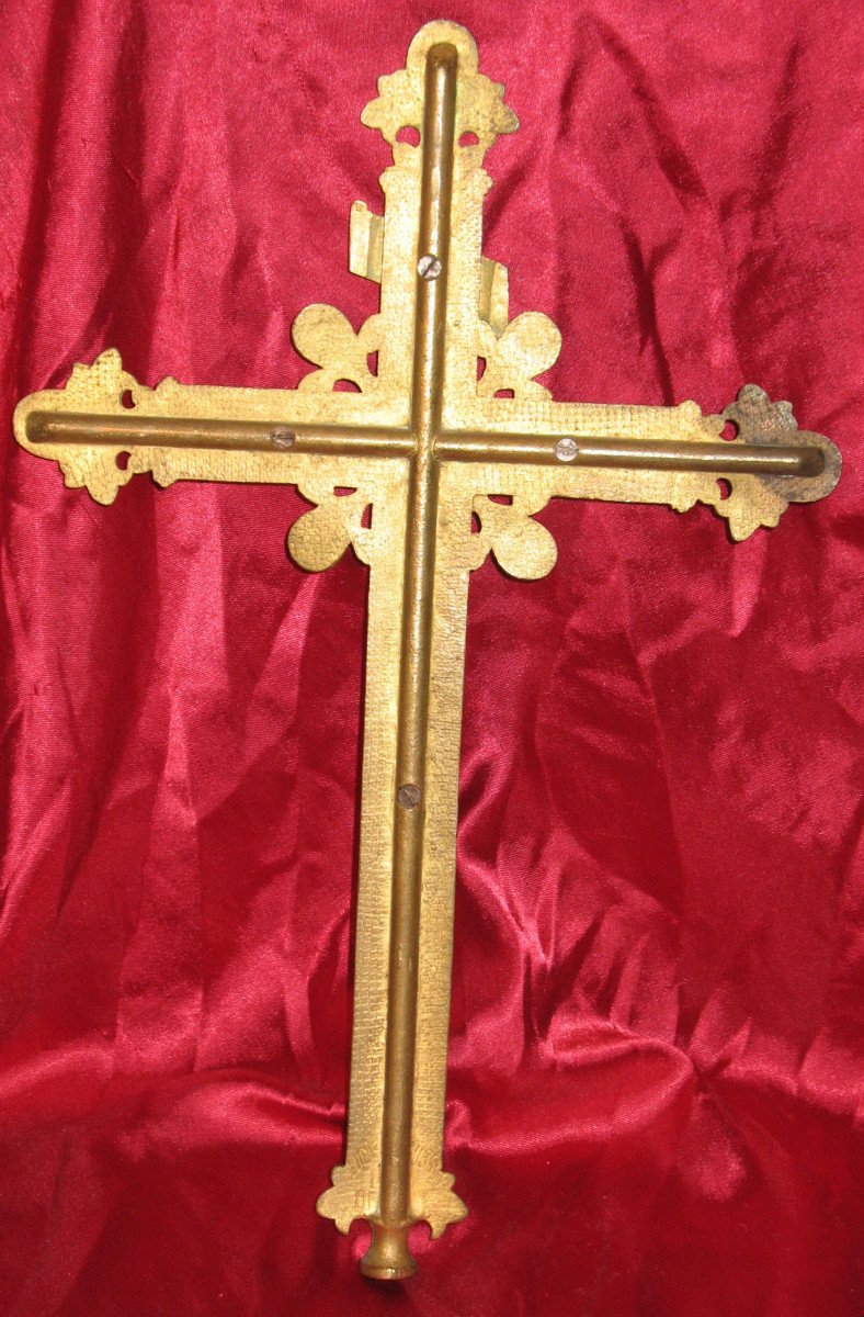 19th Century Bronze Processional Cross-photo-8