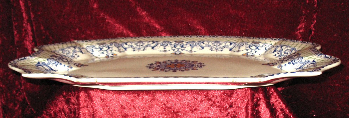 Large Presentation Dish In Gien Earthenware Decor From Rouen-photo-4