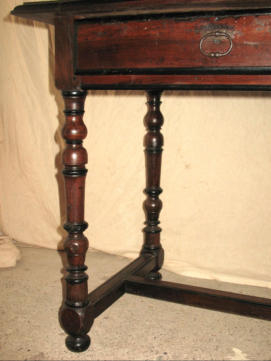 Louis XIV Desk Table In Walnut Origin Périgord-photo-2