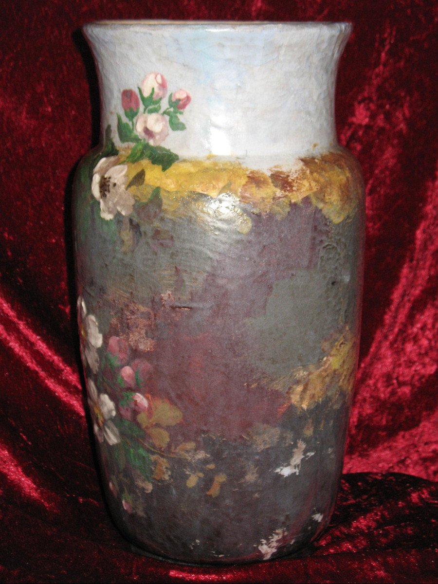 Impressionist Sandstone Vase From Montigny Sur Loing, 19th Time-photo-7