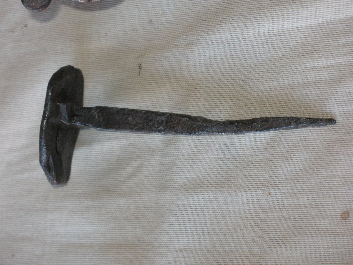 Full Wrought Iron Door Knocker Hammer, 18th Century-photo-2