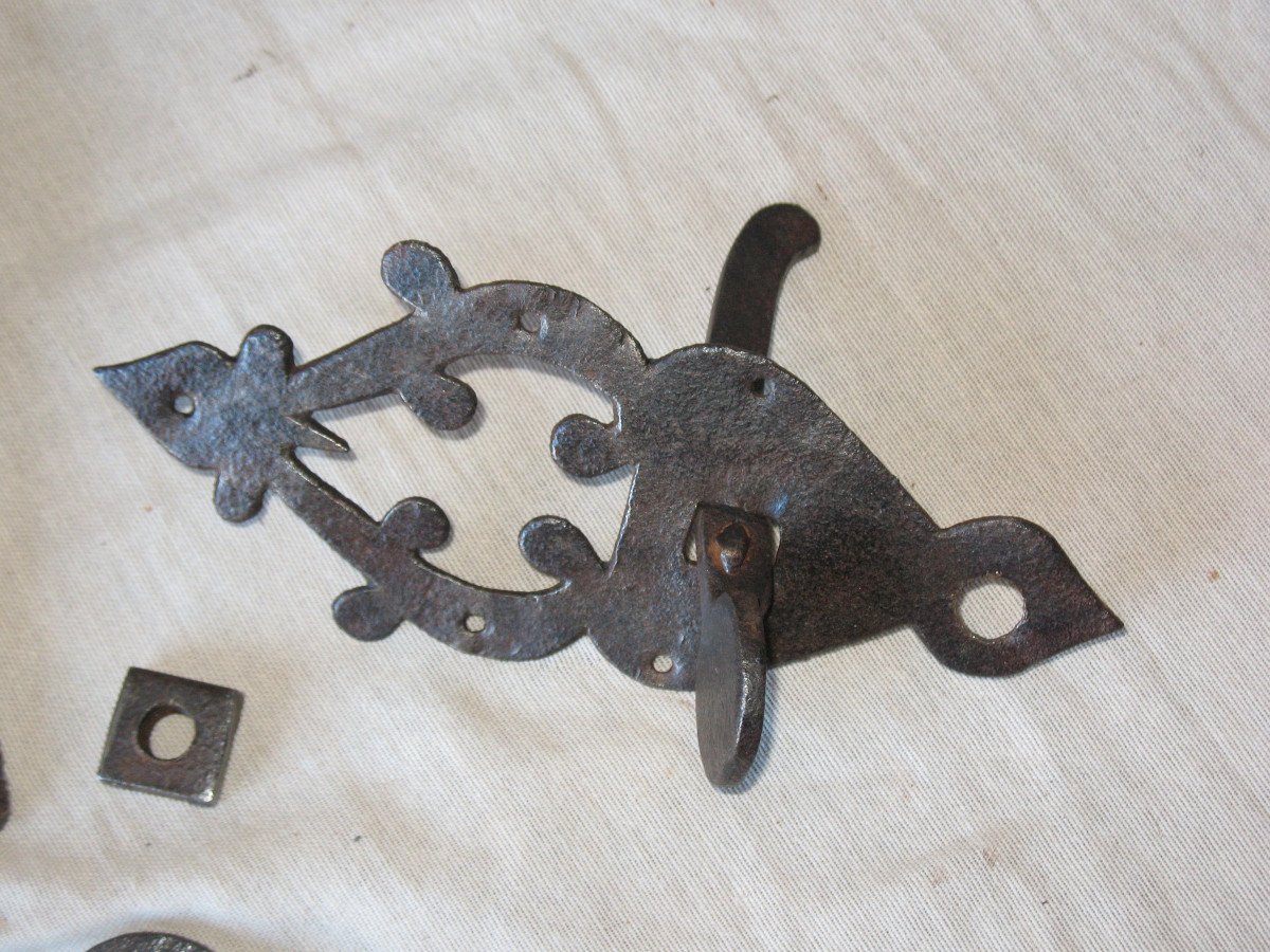 Full Wrought Iron Door Knocker Hammer, 18th Century-photo-7