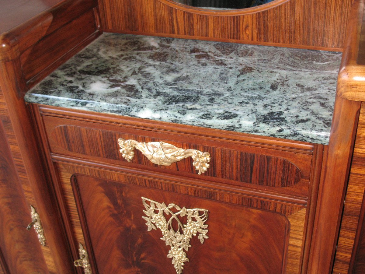 Sideboard Art Deco Period In Mahogany And Rosewood Veneer-photo-3