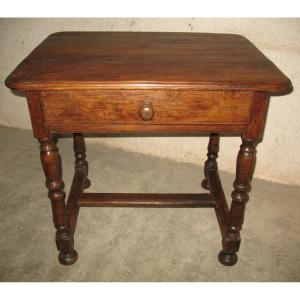 Louis XIV Period Writing Table In Fruit Wood, Périgord Origin, With 1 17th Century Drawer