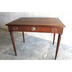 Louis XVI Mahogany Writing Table Or Flat Desk, Late 18th Century