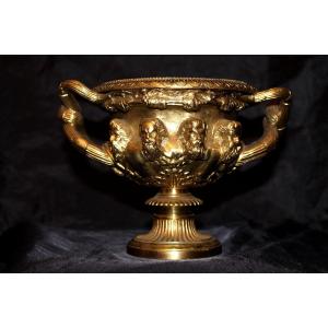 Bronze Empty Pocket Cup With Renaissance Decoration In High Relief, Late 19th Century